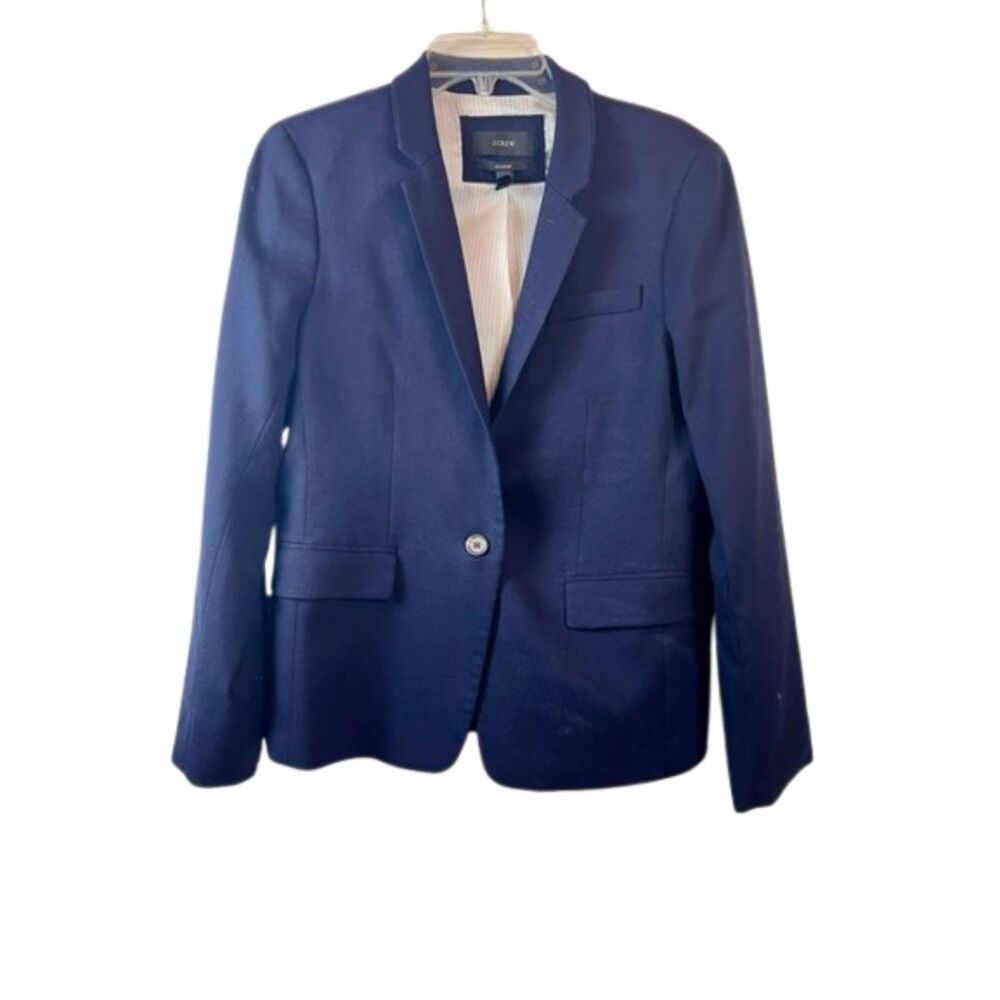 J.Crew Regent Blazer Navy Blue Wool Blend Suit Jacket 10